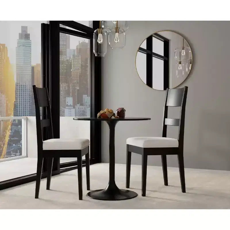 Table à manger ronde Zaha 30", plateau en marbre