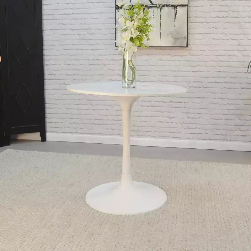 Table à manger ronde Zaha 30", plateau en marbre