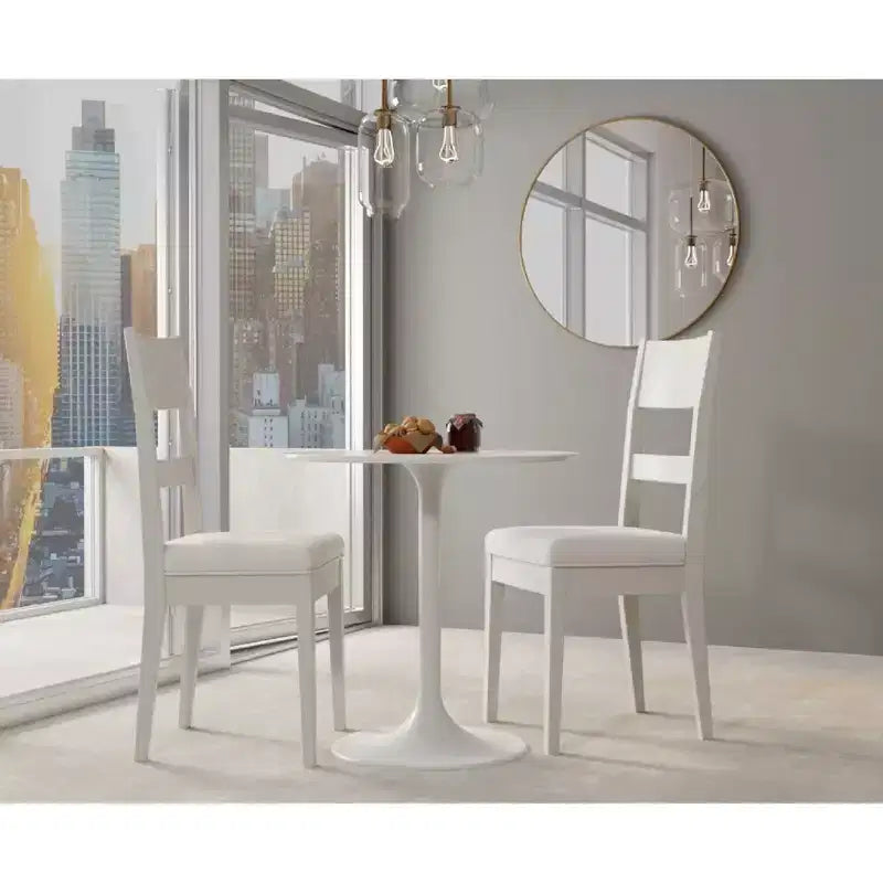 Table à manger ronde Zaha 30", plateau en marbre