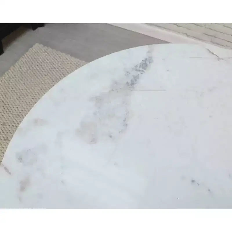 Table à manger ronde Zaha 30", plateau en marbre
