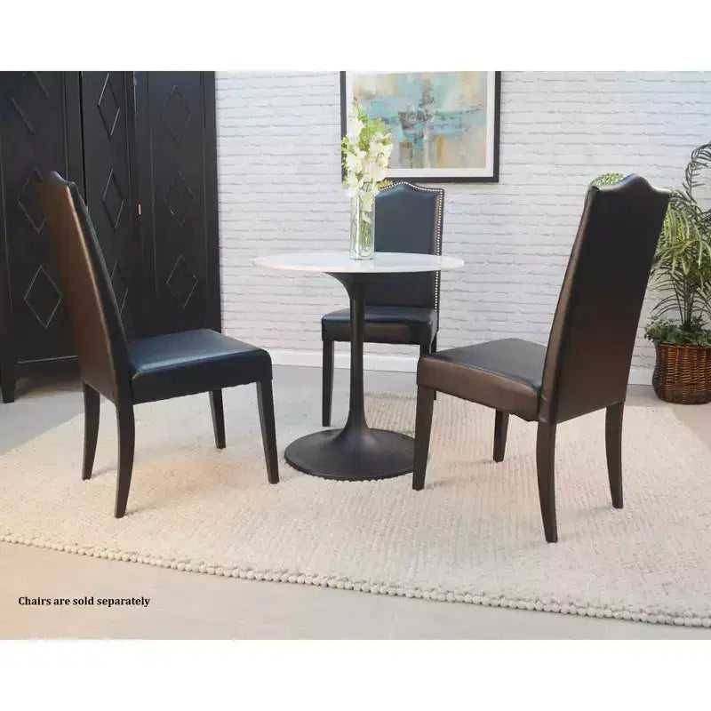 Table à manger ronde Zaha 30", plateau en marbre