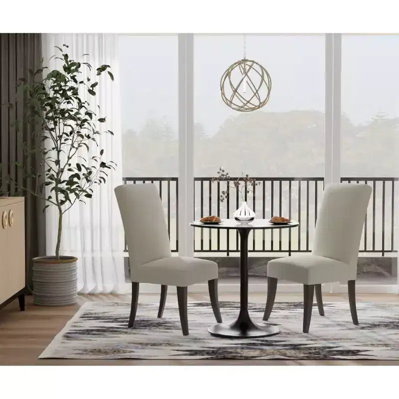 Table à manger ronde Zaha 30", plateau en marbre