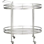 Dante Bar Cart - FOX2553A - Silver/Mirror - Safavieh