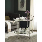 Desserte de bar, argent/miroir