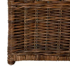 Coffre de rangement en osier de 35 po avec sangle en cuir décorative