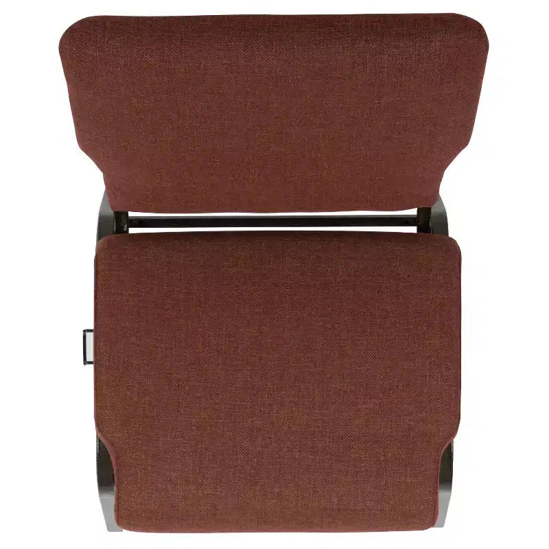 Chaise d'auditorium empilable rembourrée, assise large de 20,5", tissu cannelle/piétement doré veiné
