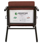 Chaise d'auditorium empilable rembourrée, assise large de 20,5", tissu cannelle/piétement doré veiné