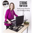 Convertisseur de bureau debout 36" avec réglage pneumatique de la hauteur, noir