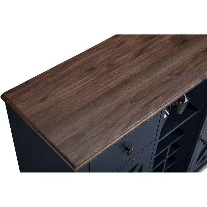 Meuble de bar en bois de 47 po avec poignées en nickel brossé