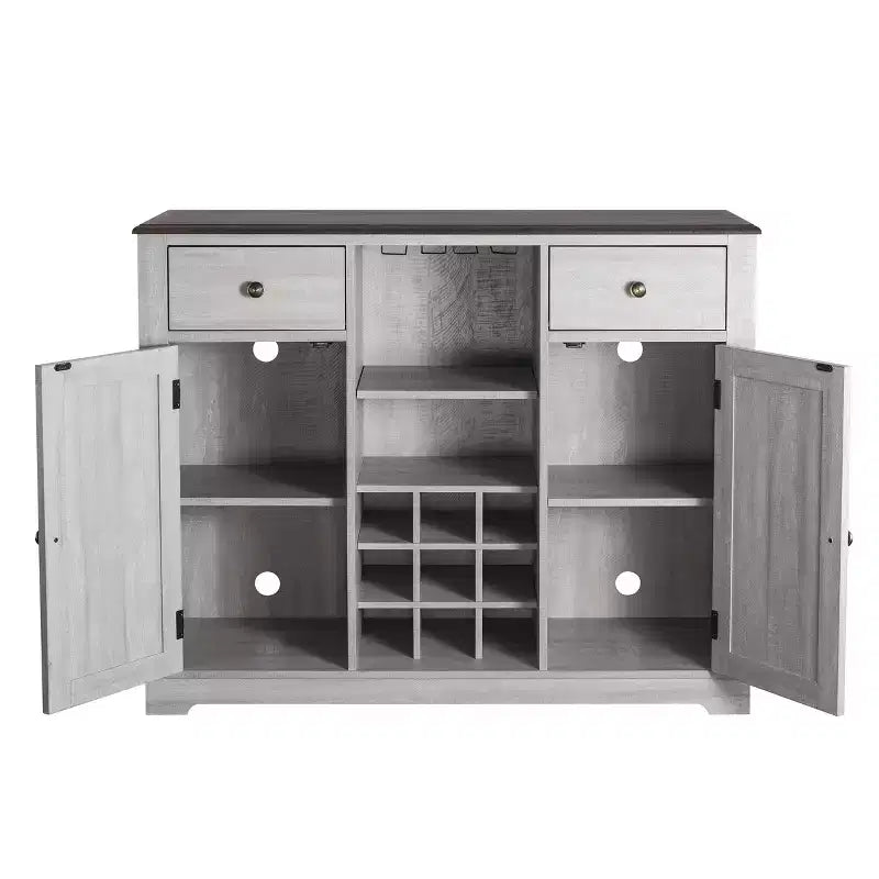 Meuble de bar en bois de 47 po avec poignées en nickel brossé