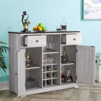 Meuble de bar en bois de 47 po avec poignées en nickel brossé