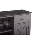 Meuble de bar en bois de 47 po avec poignées en nickel brossé