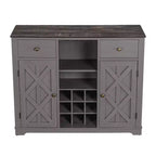 47" Wood Bar Cabinet with Brushed Nickel Knobs - Home Essentials