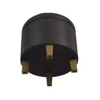 Pouf de rangement rond, similicuir capitonné, brun foncé