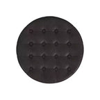 Pouf de rangement rond, similicuir capitonné, brun foncé