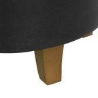 Pouf de rangement rond, similicuir capitonné, brun foncé